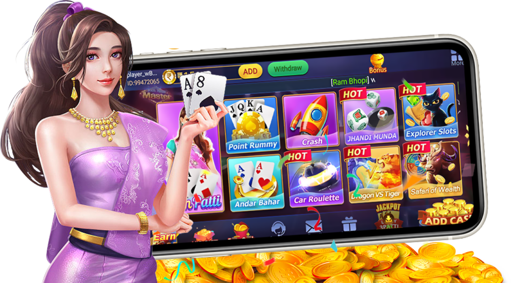 Graphic displaying the Teen Patti Master application interface running smoothly on a modern Android smartphone.